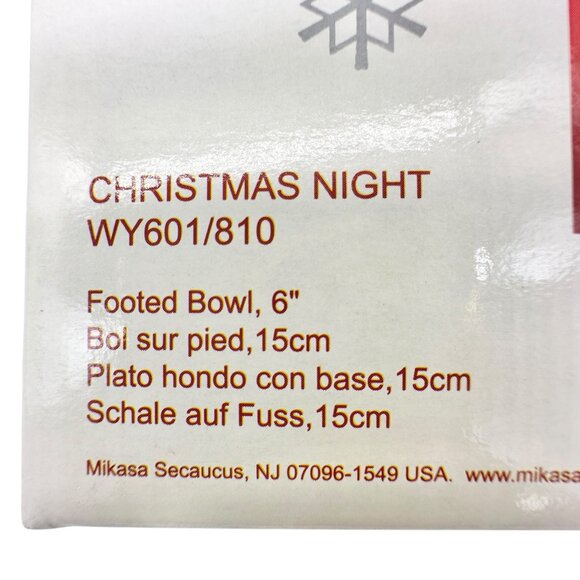 Mikasa Christmas Night Footed Bowl Clear Crystal WY601/810 Holiday Gift Boxed - Picture 3 of 6